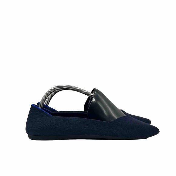 Rothy’s Shoes Women Size 10.5 The Point Poseidon Blue Knit Pointed Toe Flats - Picture 1 of 7
